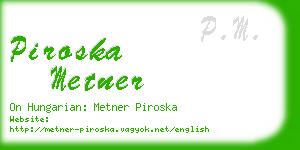 piroska metner business card